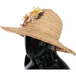 Dolce & Gabbana Beige Wide Brim Floral Bucket Capello Hat HAT70225-56