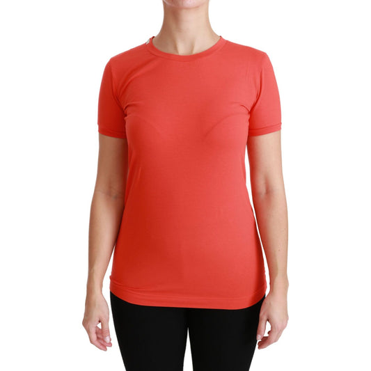 Dolce & Gabbana Red Crewneck Short Sleeve T-shirt Cotton Top TSH4429-36