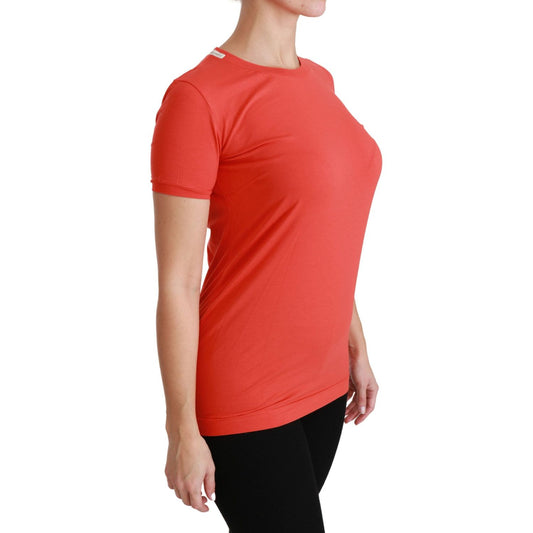 Dolce & Gabbana Red Crewneck Short Sleeve T-shirt Cotton Top TSH4429-36