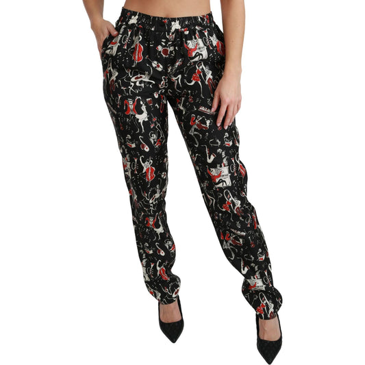 Dolce & Gabbana Sleek Silk Slim-Fit Mid-Waist Pants Jeans & Pants Dolce & Gabbana Rosy Brown