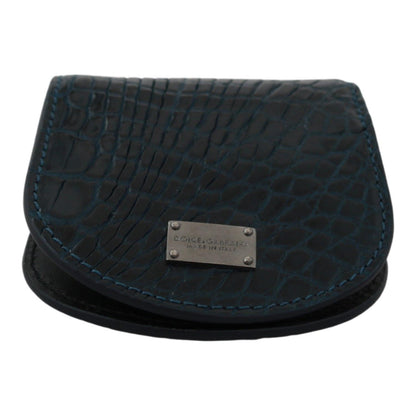 Dolce & Gabbana Blue Exotic Skins Condom Case Holder Pocket Condom Case