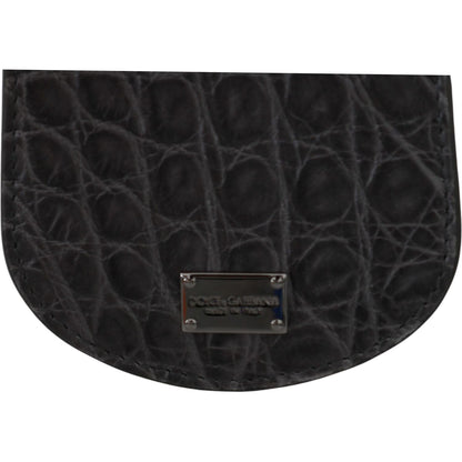 Dolce & Gabbana Gray Exotic Skin Condom Case Holder Pocket Wallet
