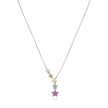 VICEROY JEWELS Mod. 13070C100-39 women's silver necklace with colorful star pendants, quartz movement, in official box.