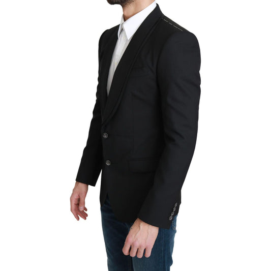 Dolce & Gabbana Elegant Black Virgin Wool Formal Blazer Dolce & Gabbana Black
