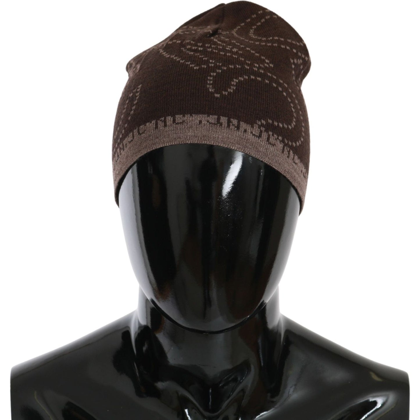 Costume National Beanie Brown Wool Blend Branded Hat Beanie Hat