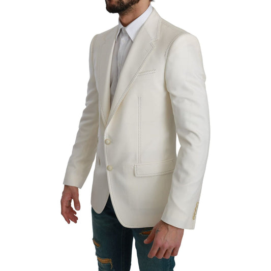 Dolce & Gabbana Elegant Slim Fit Virgin Wool Blazer Blazer Jacket Dolce & Gabbana Gray