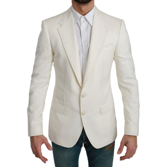 Dolce & Gabbana Elegant Slim Fit Virgin Wool Blazer Blazer Jacket Dolce & Gabbana Gray
