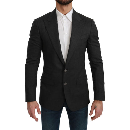 Dolce & Gabbana Gray NAPOLI Slim Fit Jacket Wool Blazer