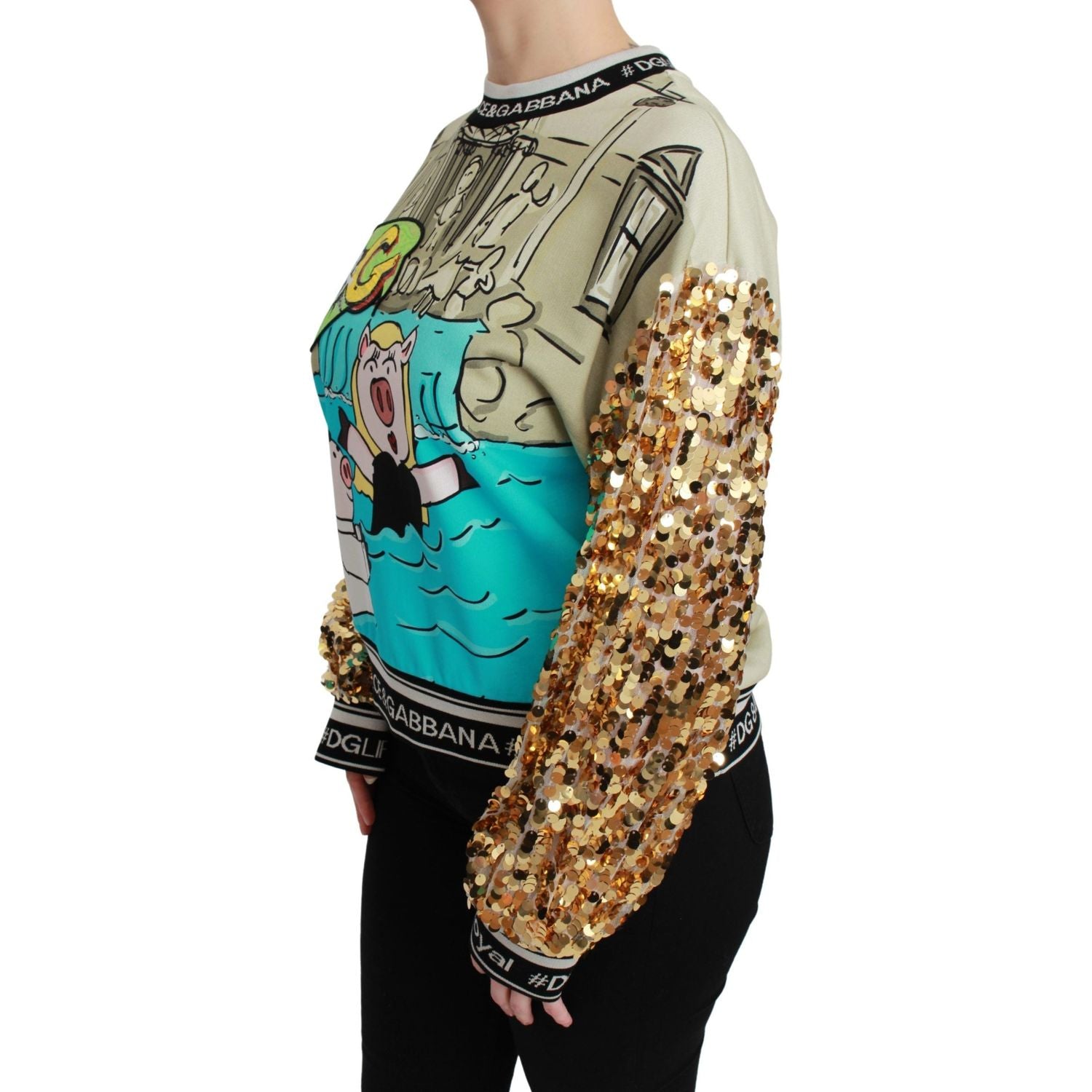 Dolce & Gabbana Year of the Pig Sequined Top  Sweater