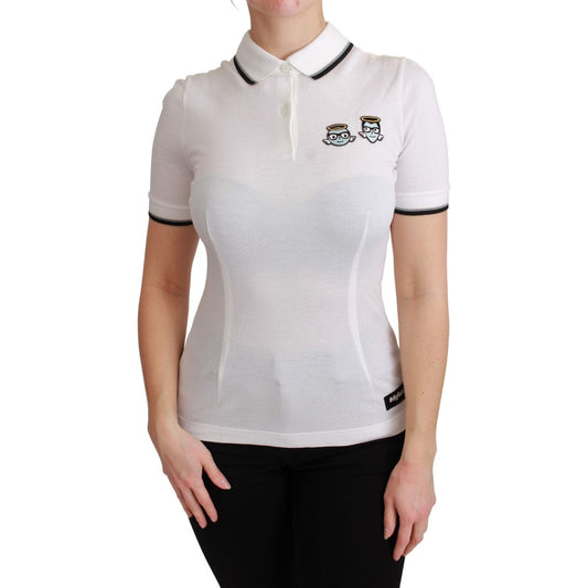 Dolce & Gabbana White Cotton Polo #dgfamily T-shirt TSH4550-36