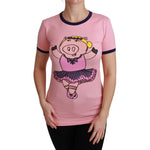 Dolce & Gabbana Pink YEAR OF THE PIG Top Cotton T-shirt TSH4556-36