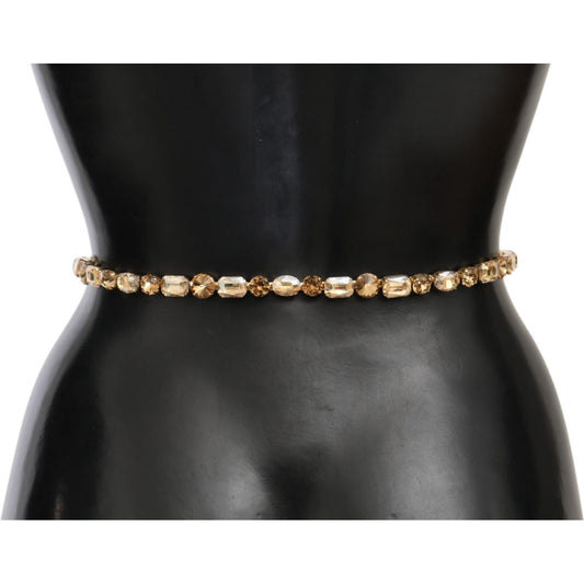 Dolce & Gabbana Champagne Crystal Embellished Leather Belt Dolce & Gabbana Dark Slate Gray