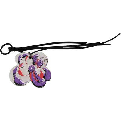 Costume National White Leather Butterfly Logo Keyring C'N'C Keychain Keychain