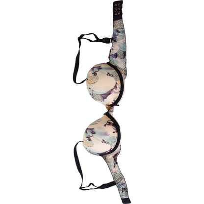 Roberto Cavalli Blue Printed Nylon Reggiseno Bra Underwear