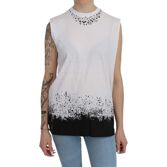 Dsquared² Chic Sleeveless Cotton Crew Neck Top Dsquared² Gray