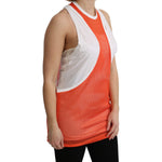 Dsquared² Orange White Crewneck Sleeveless Tank T-shirt Dress Top TSH5186-M