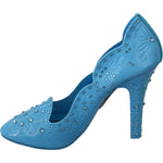Dolce & Gabbana Blue Crystal Floral CINDERELLA Heels Shoes LA7270-39