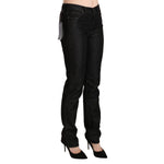 Ermanno Scervino Black Mid Waist Skinny Slim Denim Trouser