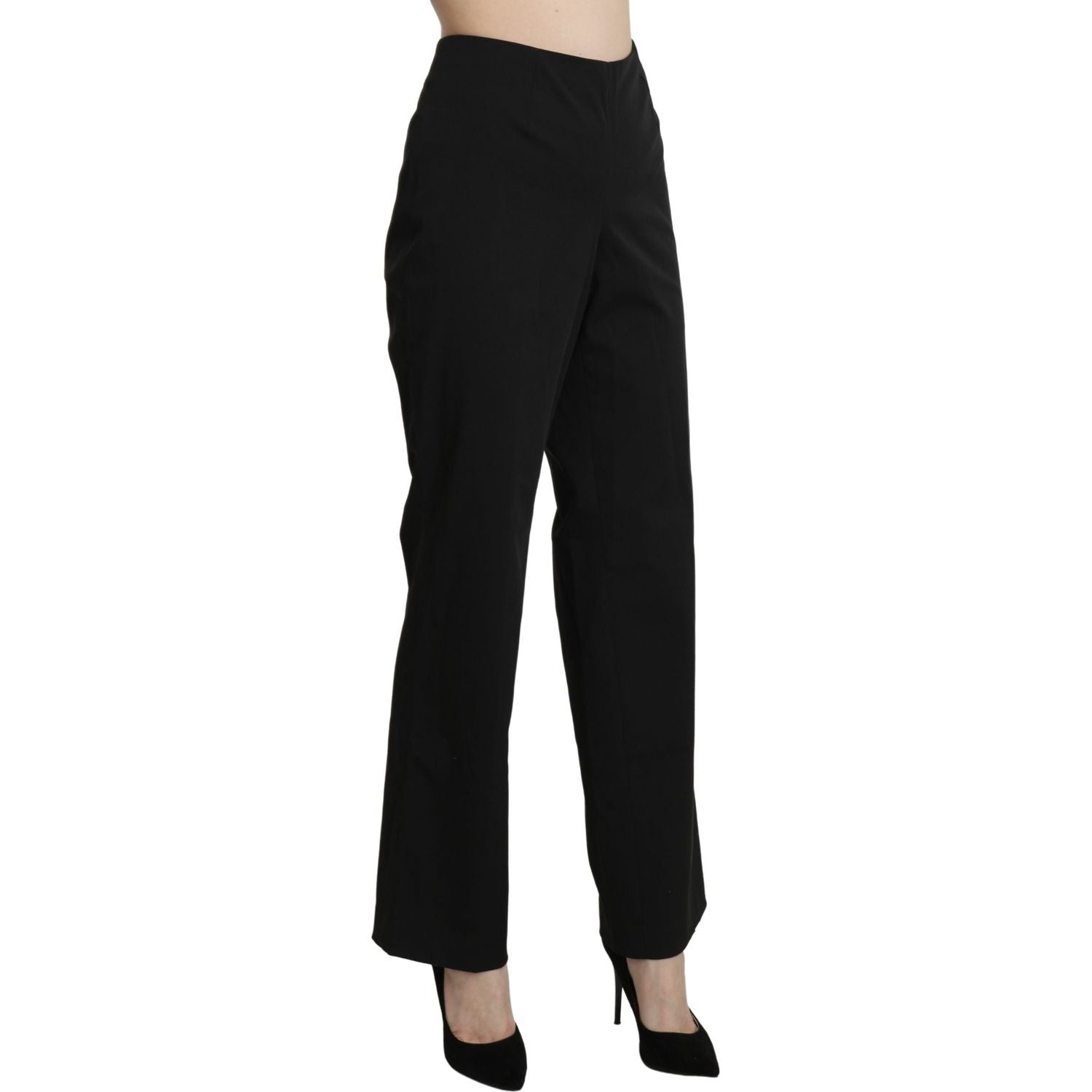 BENCIVENGA Black High Waist Straight Dress Trouser Pants