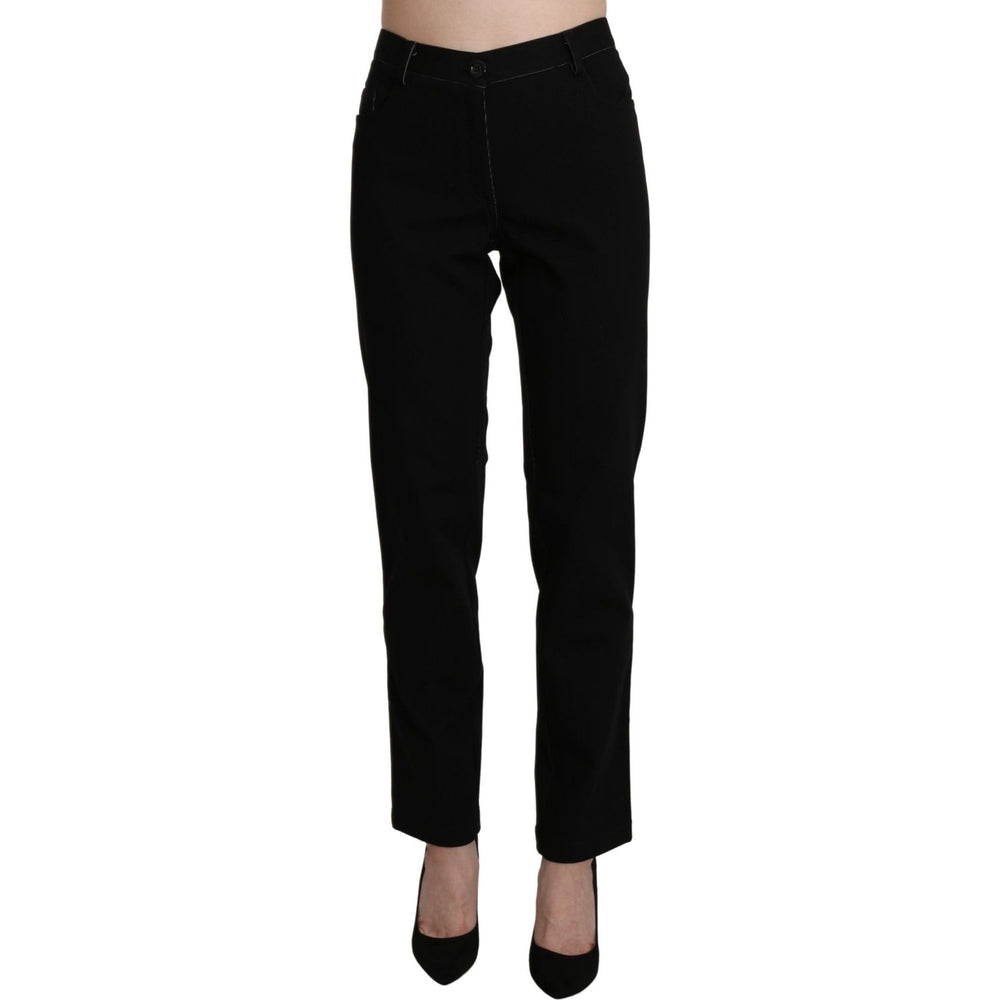 BENCIVENGA Black High Waist Straight Casual Trouser Pant PAN71370-46