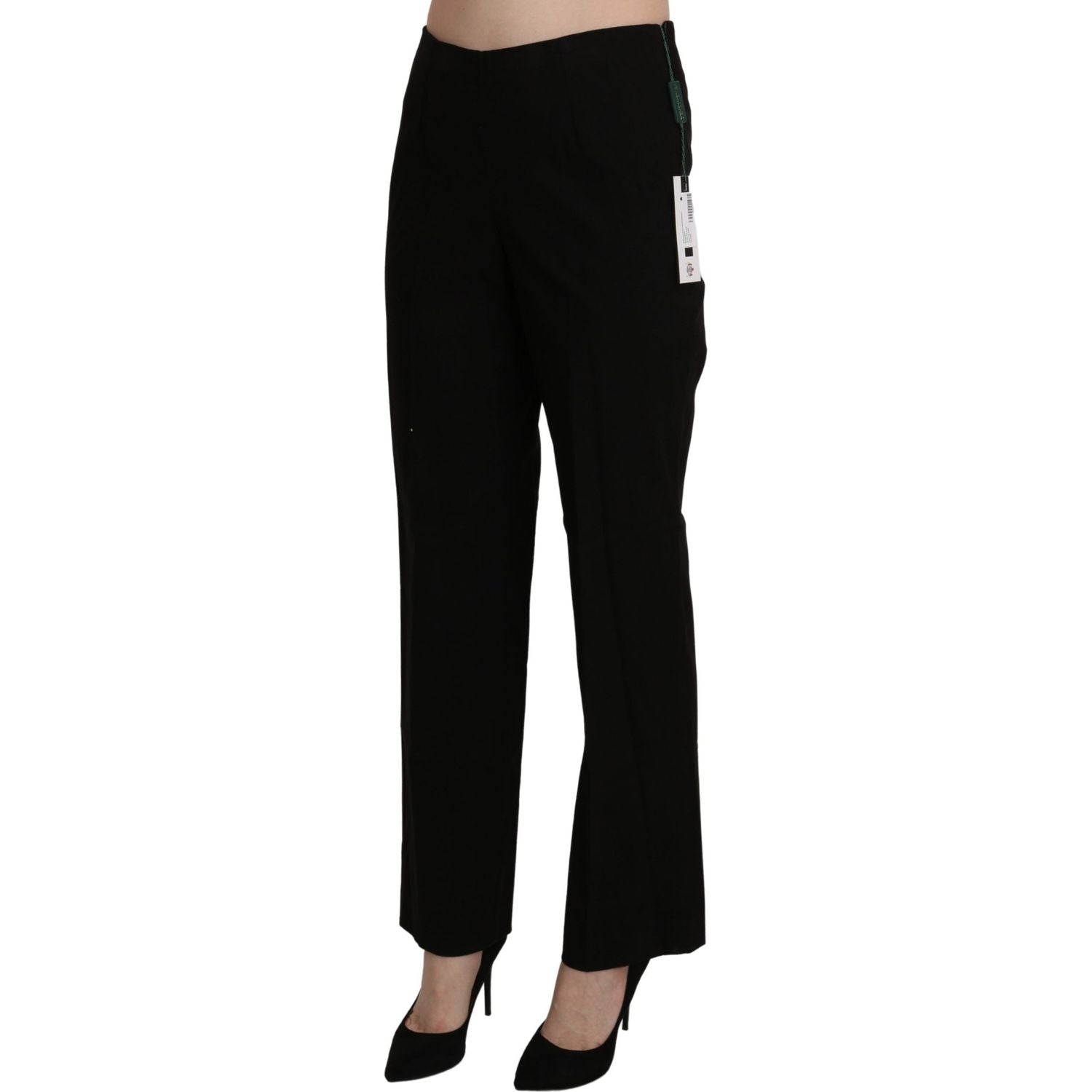BENCIVENGA Black High Waist Straight Dress Trouser Pant
