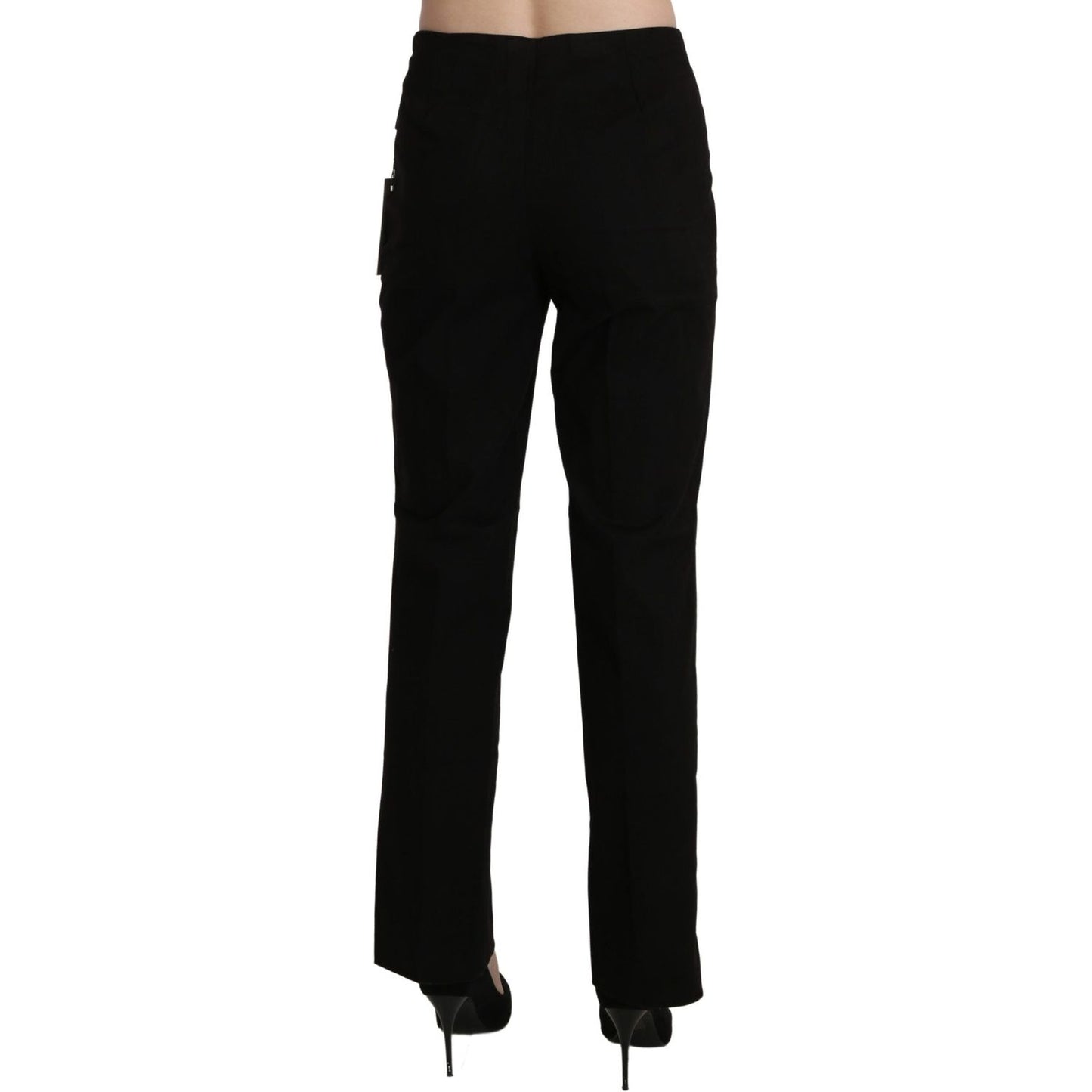BENCIVENGA Black High Waist Straight Dress Trouser Pant Jeans & Pants