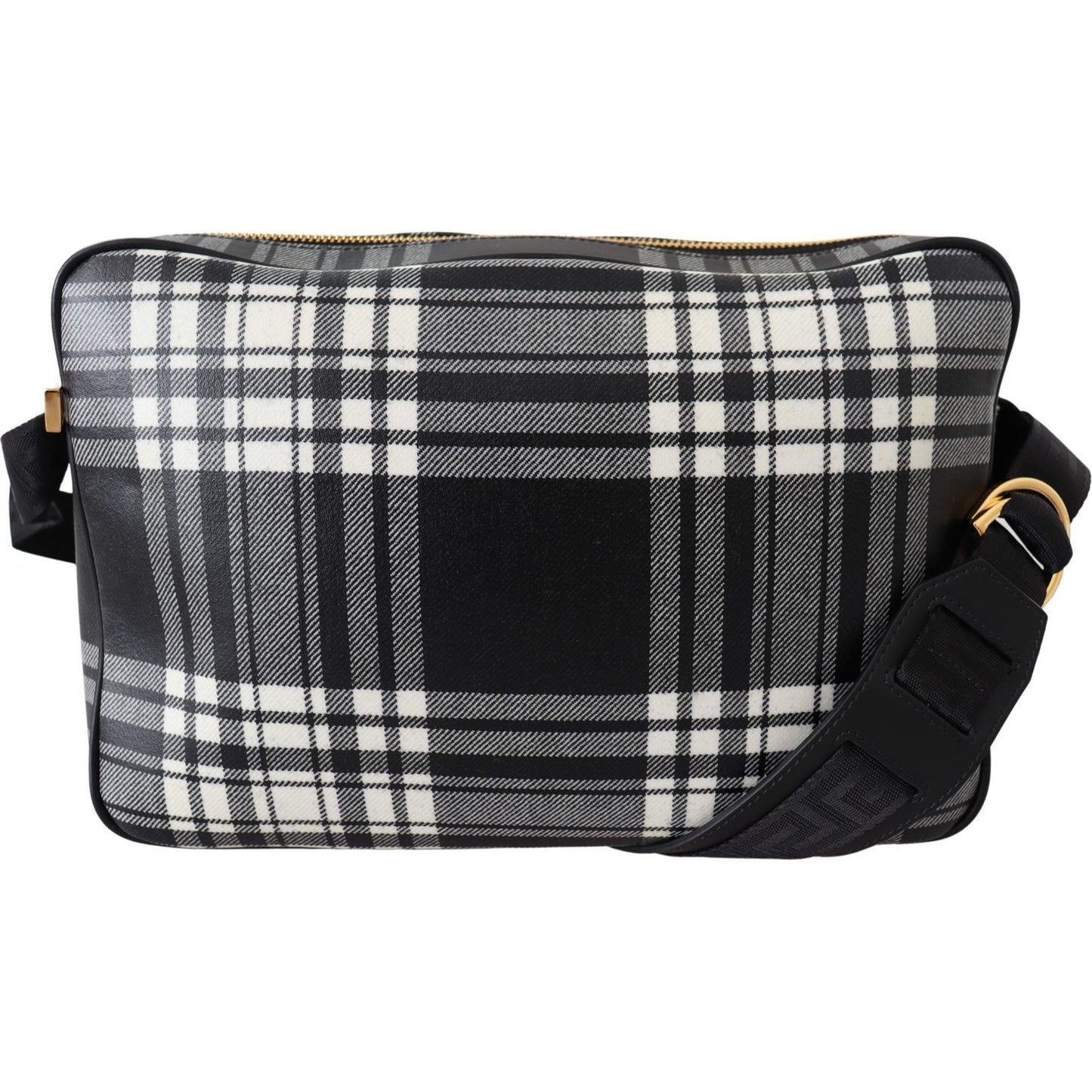 Versace Elegant Grey Leather Crossbody Bag Crossbody Bag