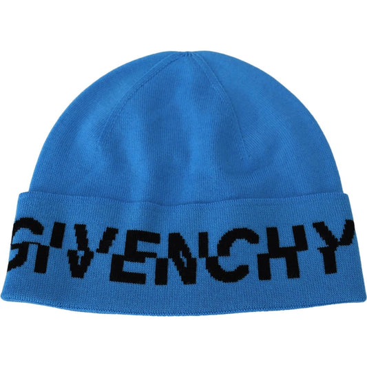 Givenchy Blue Wool Unisex Winter Warm Beanie Hat HAT9130