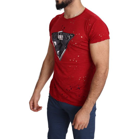 Guess Radiant Red Cotton Tee Perfect For Everyday Style Guess Brown