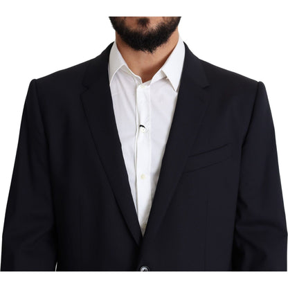 Dolce & Gabbana Black Wool Stretch Men Coat MARTINI Blazer
