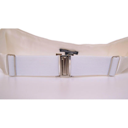 Dolce & Gabbana White Waist Tuxedo Smoking Belt Cummerbund