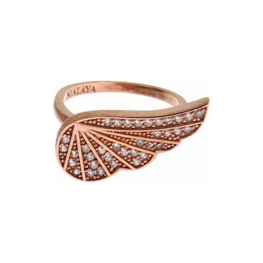 Nialaya Pink Gold 925 Silver Womens Clear CZ Ring SIG19107-4,5