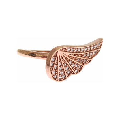 Nialaya Pink Gold 925 Silver Womens Clear CZ Ring Ring