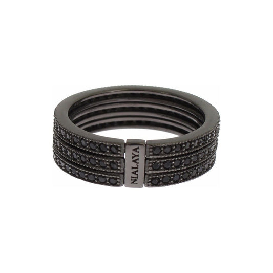 Nialaya Black CZ 925 Sterling Silver Womens SIG19102-US5