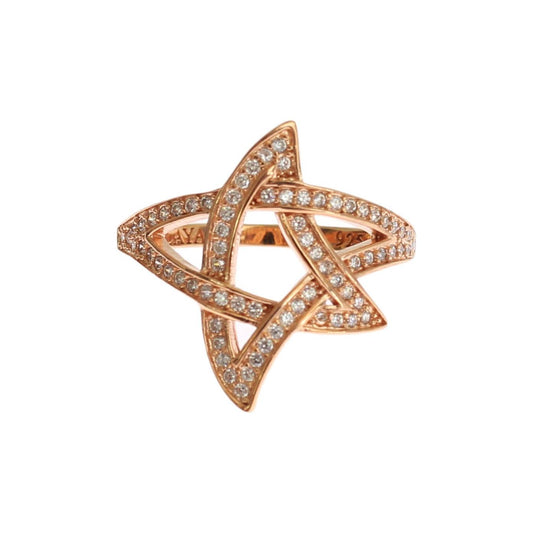 Nialaya Womens Clear CZ Gold 925 Silver Ring SIG19090-US8,5