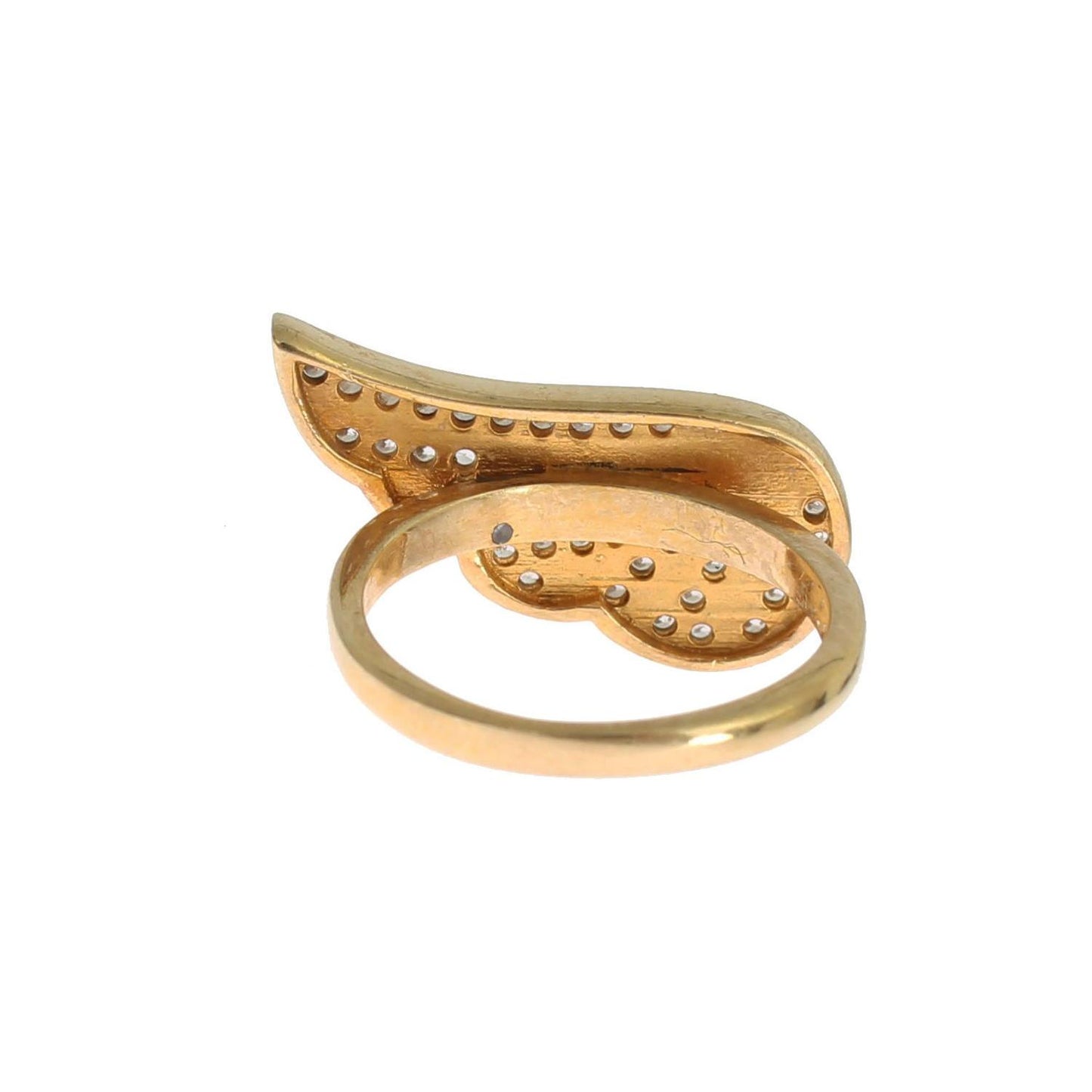 Nialaya Womens Clear CZ Gold 925 Silver Authentic Ring Ring