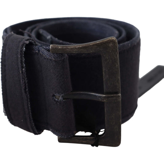 Ermanno Scervino Black Leather Wide Buckle Waist Luxury Belt Belt