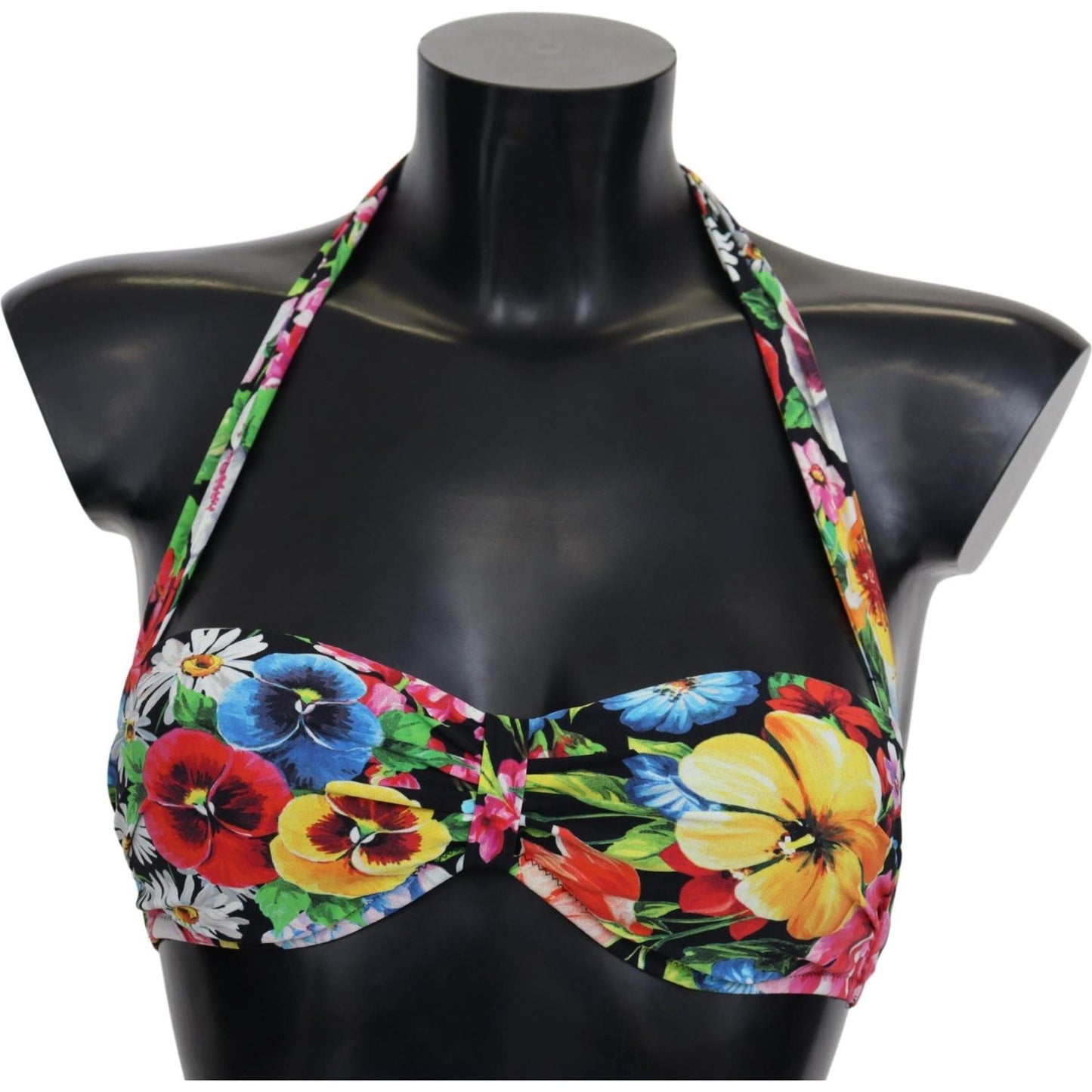 Dolce & Gabbana Multicolor Floral Print Swimwear Bikini Tops