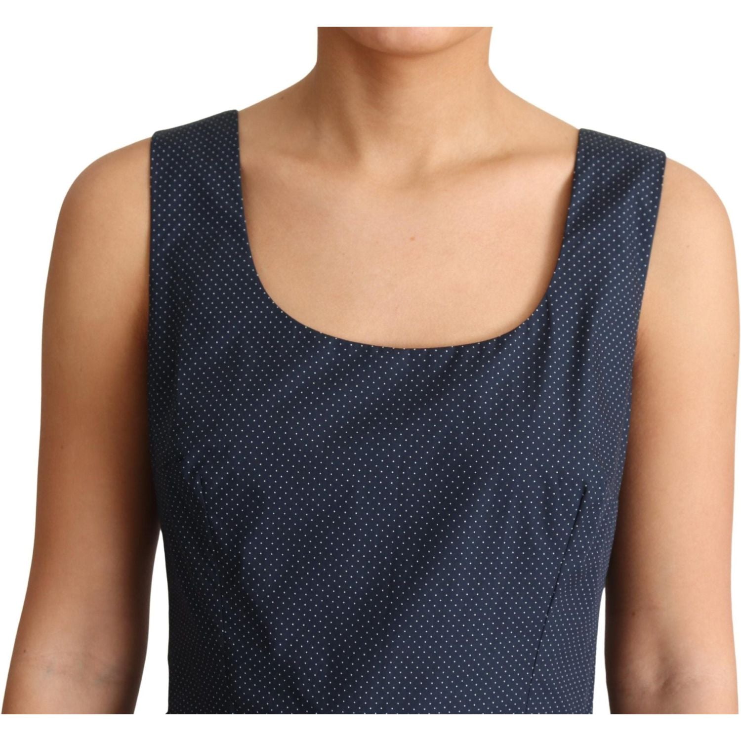 Dolce & Gabbana Blue Polka Dotted Cotton A-Line Dress