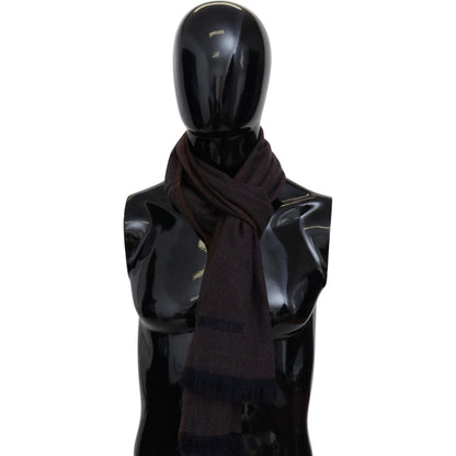 Missoni Brown 100% Cashmere Unisex Neck Wrap Fringes Scarf