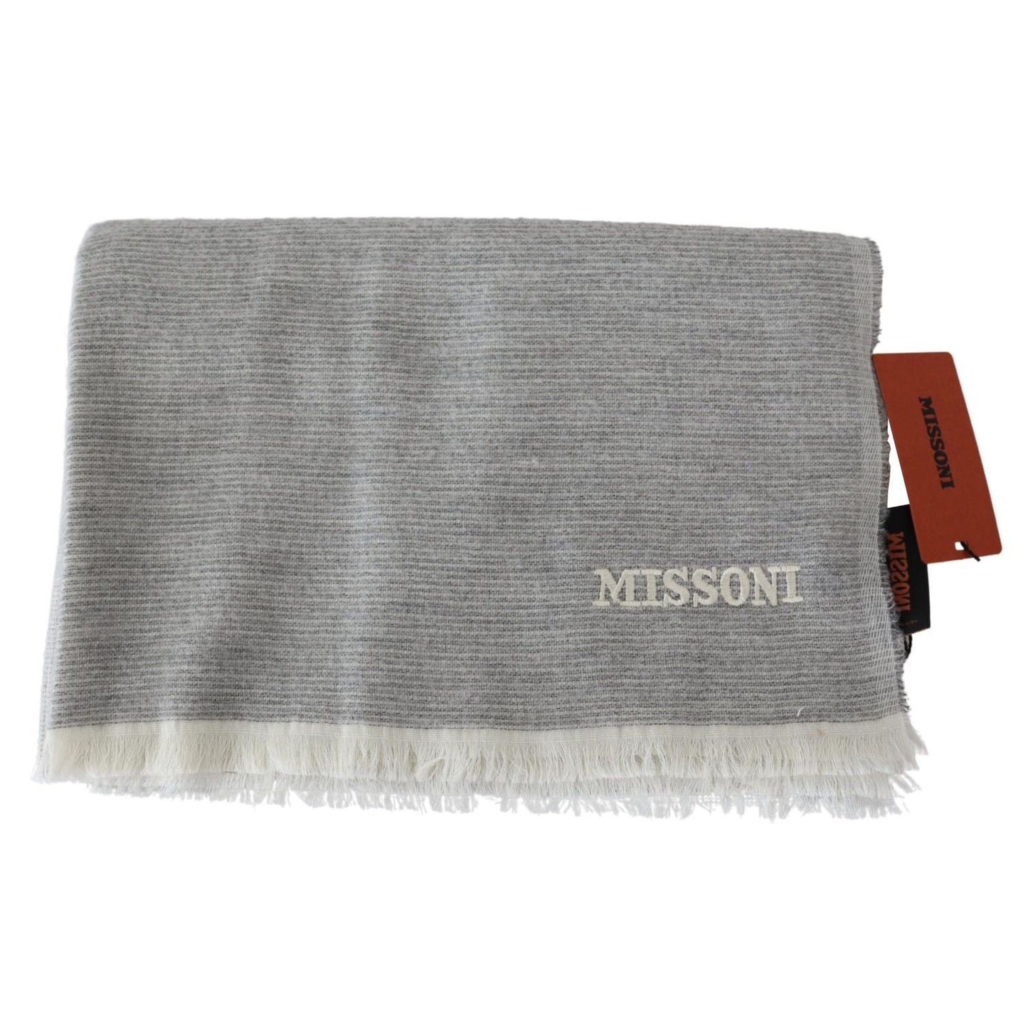 Missoni Beige 100% Wool Unisex Neck Wrap Scarf