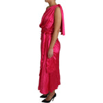 Dolce & Gabbana Dress Pink Fitted Cut One Shoulder Midi Dress DR2656-38