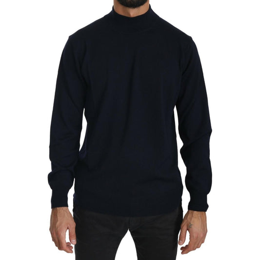 MILA SCHÖN Dark Blue Crewneck Pullover 100% Wool Sweater