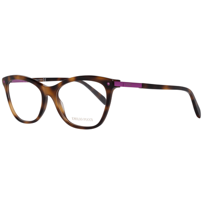Emilio Pucci Brown Plastic Glasses (Frames) with full-rim style for women, size 54-16-140, featuring brown frame and temples.