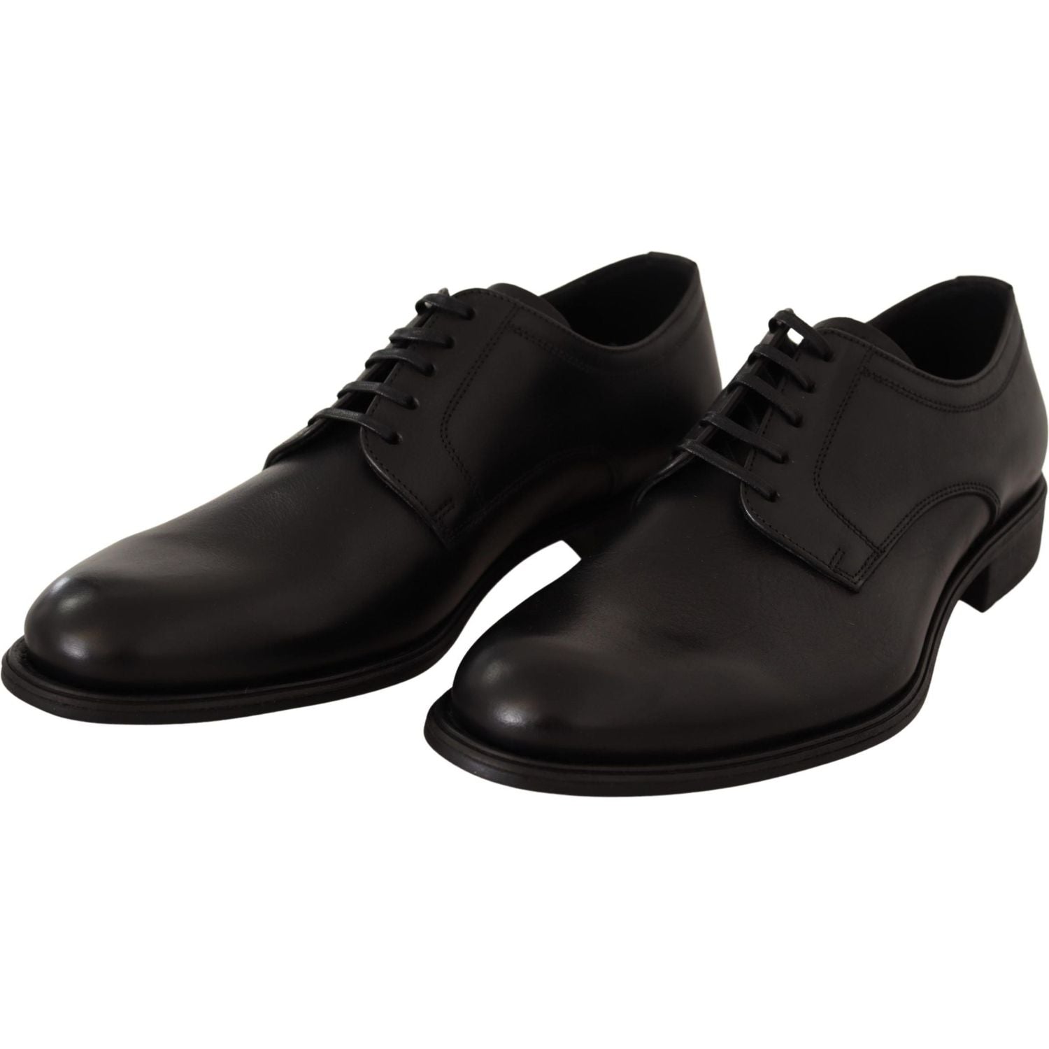 Dolce & Gabbana Black Leather Lace Up Mens Formal Derby Shoes
