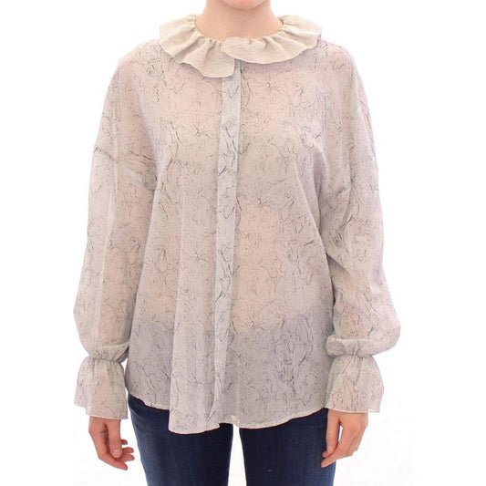 Vika Gazinskaya Blue Cotton Blouse Tunic GSS10353-1