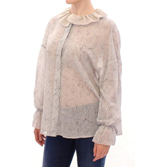 Vika Gazinskaya Blue Cotton Blouse Tunic GSS10353-1