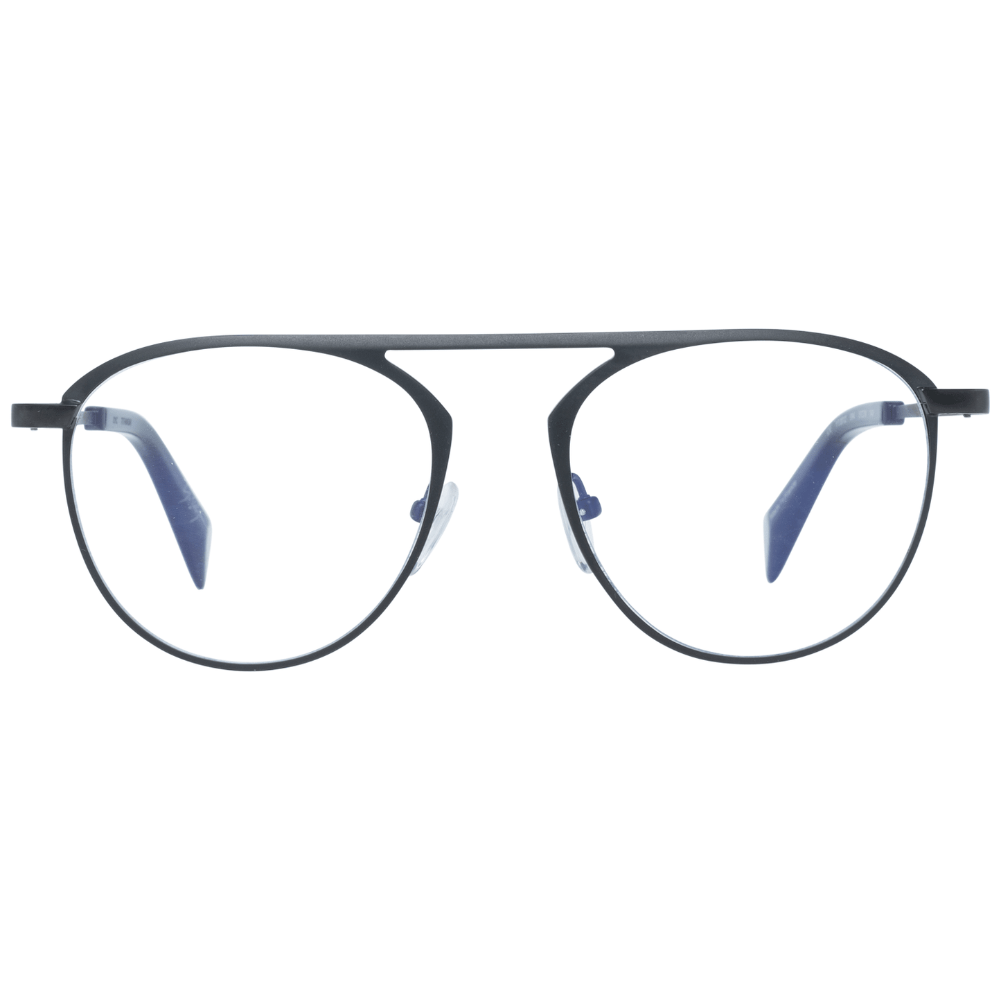 Yohji Yamamoto Black Plastic Glasses (Frames) for men, full-rim round style, black plastic frame, demo lenses.