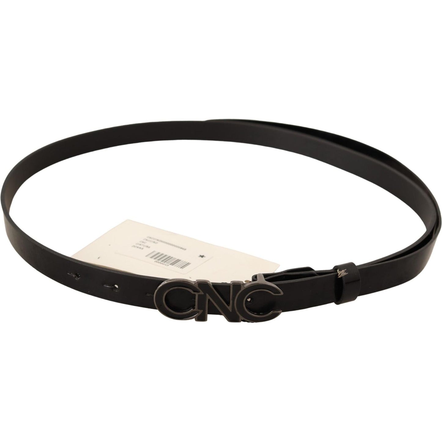 Costume National Black Leather Letter Logo Buckle Belt WOMAN BELTS