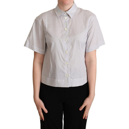 Dolce & Gabbana Chic Gray Polka Dot Short Sleeve Polo Dolce & Gabbana Gray